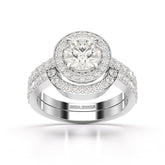 1.92 CT Lab Diamond Round Cut Halo Ring